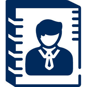 Person in formal clothing on a manuscript cover
