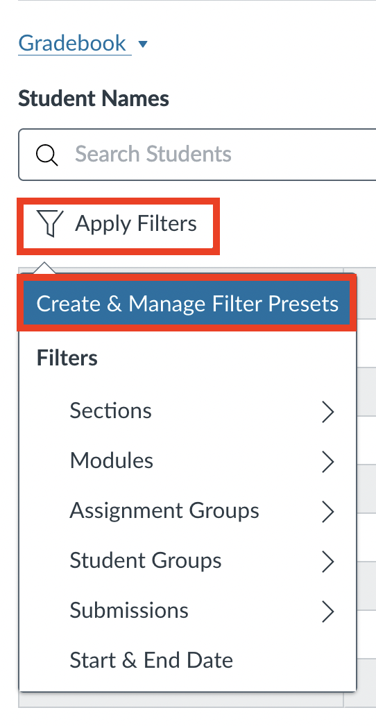 Create and Manage Filter Presets