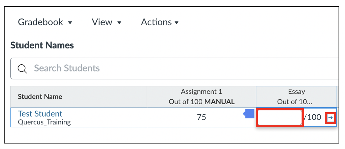 Gradebook cell