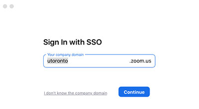 Zoom sign in with SSO