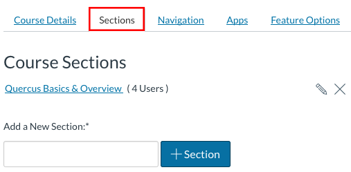 Cross listing - Sections tab