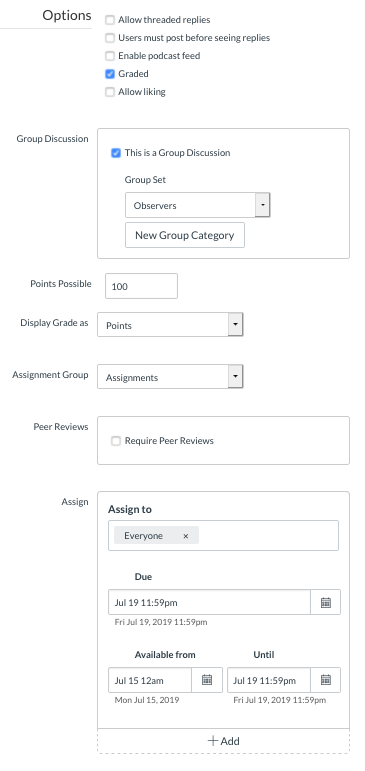 Discussion options